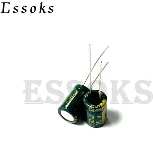 20pcs Electrolytic Capacitor 25V330UF 25V 330UF 8X12 mm High Frequency Low ESR Aluminum Capacitors