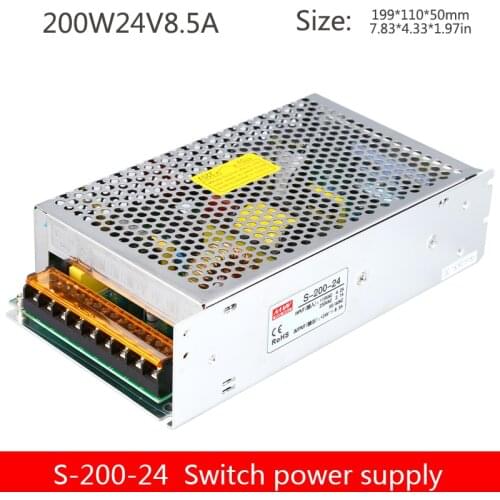 200W24V8.5A switching power supply LED transformer monitoring industrial 24V8.5A DC power supply S-200-24