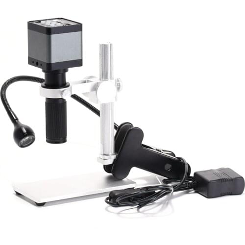 37MP 1080P HDMI USB TF Video Recorder Digital Microscope Camera with MINI Stand 150x C Mount Zoom Lens For Lab PCB IC BGA Repair