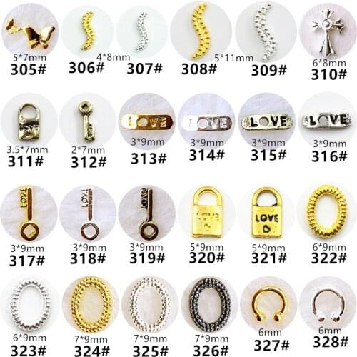 50pcs/pack Japan Korea Nail Art Accessories Kawaii Butterfly Key Nail Parts Charm Alloy Nail Supplies for Professionals