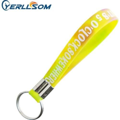 500PCS/lot Free shipping customized scren printed logo Swril Silicone Keychain K032501