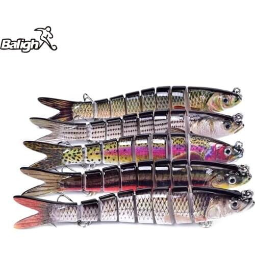 Balight 13.7cm 27g Sinking Wobblers 8 Segment Fishing Lures Multi Jointed Swimbait Hard Bait Fish Tackle For Bass Isca Crankbait
