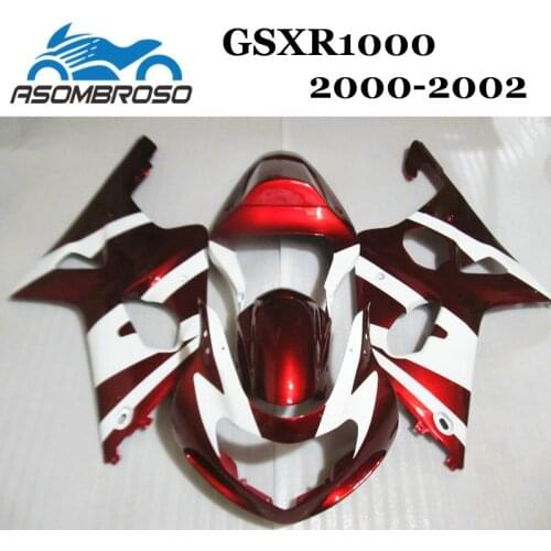 Cheap Fairing kits for Suzuki 2000 2001 2002 K2 GSXR1000 00 01 02 GSX R1000 red white body repair aftermarket Fairings parts
