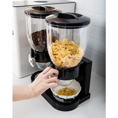 Home Electric Press Cereals Dispenser Grain Storage Box Dry Food Container Organizer Kitchen Grain Dispenser Accessories Tools