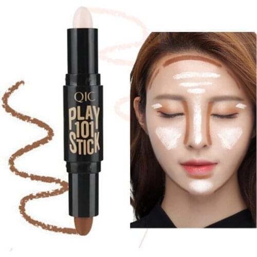 Double-end Concealer Stick Facial Makeup Base Foundation Pencil Make up 3D Face Corrector Highlighter Creamy Pen Contour Cream