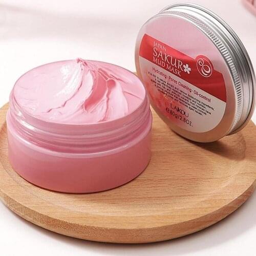 LAIKOU Cherry Blossoms Face Mask Mud Mask Oil Control Moisturizing Whitening Deep Cleansing Korean Mask Skin Care