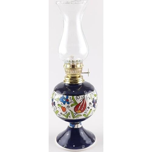 Ceramic Navy Blue Gas Lamp Handmade Gift Decorative