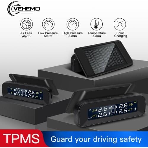 Tire Pressure Monitoring Collapsible TPMS for VEHEMO Tire Pressure Alarm Car External Sensor Explosion Proof LCD Color Screen