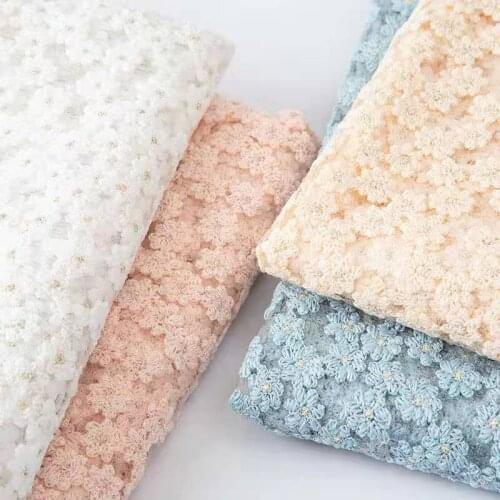 100%Polyester lace dress fabric sewing material for dress women upholstery fabrics exquisite embroidered lace fabric