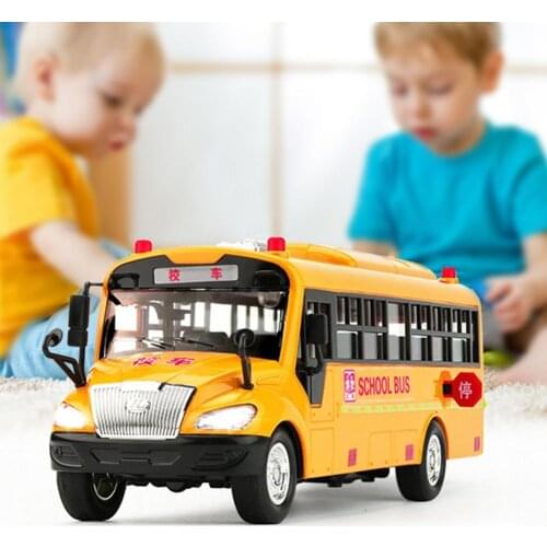Kids Bus Model Educational Kids Bus Model Inertia Driving High Simulation Inertial School Bus Model Toy for Entertainment