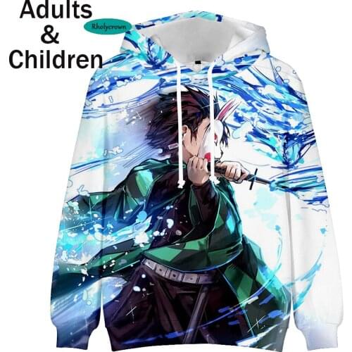 Fashion Interesting Kids 3D Hoodies Anime Kimetsu no Yaiba Men Women Autumn Winter Sweatshirts Demon Slayer Hoodies For Girls