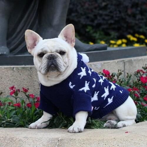 [MPK Dog Sweaters] Pet Dog Winter Wear, French Bulldog Maple Printing Sweater