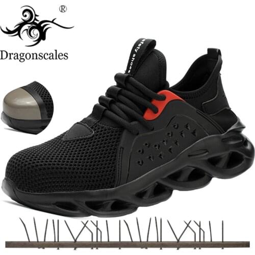 2020 New Work Safety Shoes For Men Summer Breathable Boots Working Steel Toe Cap Anti-Smashing Construction Safety Work Sneakers