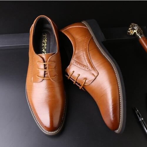 Brogues Mens Oxford Genuine Leather Shoes British Formal Shoes Men Black Blue Brown Shoe Handmade Comfortable Mens Dress Shoes