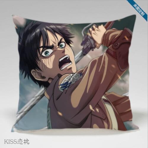 Attack On Titan Stuffed Levi Ackerman Animation Pillow Eren Yeager Mikasa Scout Regiment Erwin Pillow Cushion Birthday Gift Toys