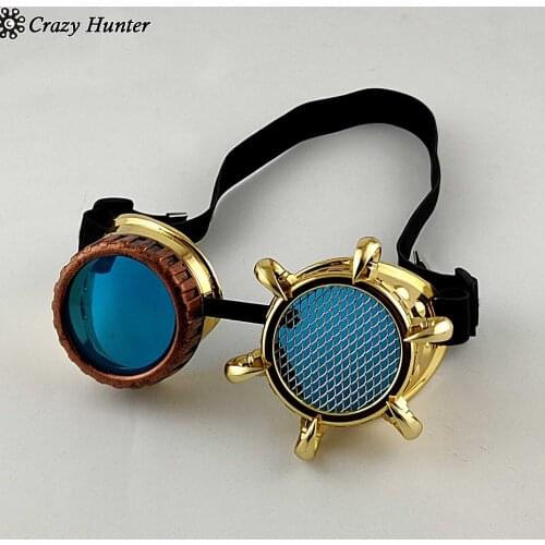 Steampunk Horn Spike Goggles Retro Cosplay Costume Glasses