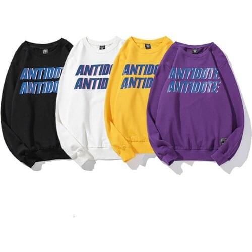 Autumn and Winter Loose Hooded Sweatshirt Solid Color Round Neck Hoodless Sweatshirt Casual Top