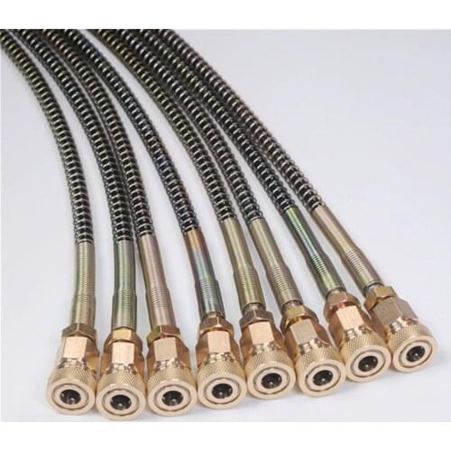 4500Psi 300Bar PCP Pneumatics Air Pump 50cm Long High Pressure Hose with Spring Wrapped M10*1 Male x M10*1 Male thread