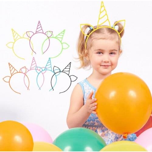 Unicorn Party Decor Unicorn Horn Headband Kids Girls Birthday Decoration Photo Props Happy Birthday Baby Shower Party Supplies