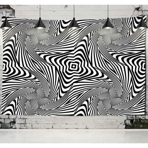 Psychedelic Complicated Line Tapestry Wall Hanging 3D Geometry Hippie Vertigo Bohemian Family Dormitory Decor