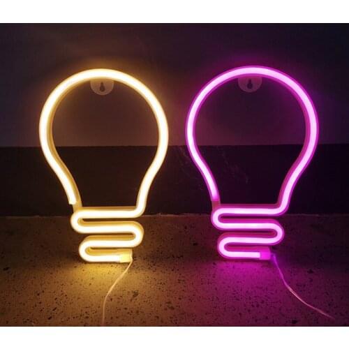 LED Bulb Neon Light Colorful Neon Wall Hanging Night Light Family Party Bar Holiday Decoration Atmosphere Rainbow Light