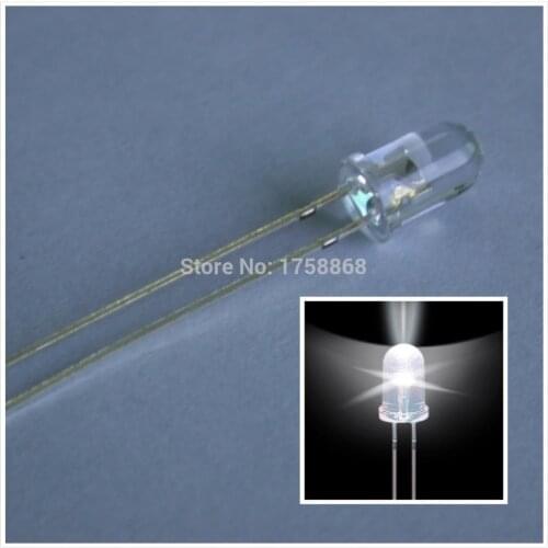 Wholesale 200 Pcs 5mm White Water Clear Super bright 20000MCD LED XIASONGXIN LIGHT F5 led white