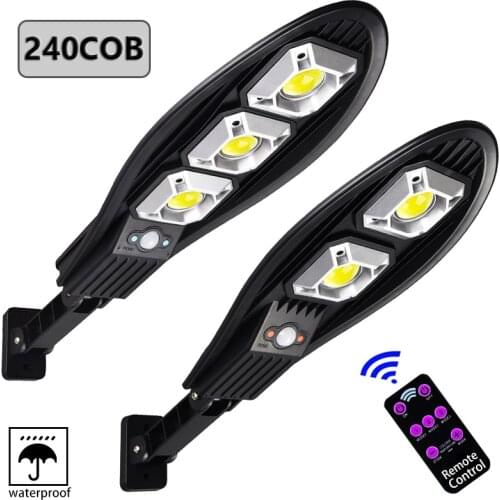 240COB Upgraded Led Solar Light Outdoor Waterproof 3600mah Lighting For Garden Wall Street Adjustable Angle Solar Sensor Lantern