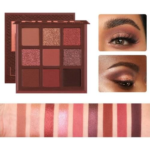 Explosive NUDE 9 Colors Eyeshadow Glitter Pearlescent Matte Waterproof Earth Color Eyeshadow Palette Portable Super Fire Makeup