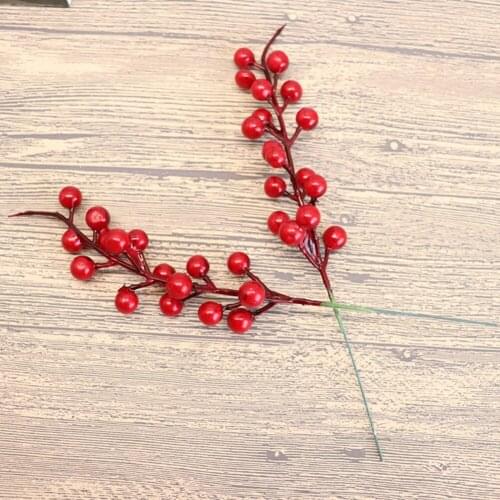 1PC Red Berry Artificial Fruit Foam Bouquet Marriage Home Decor Party Decorative Fake Flower For Christmas Wedding Decoration
