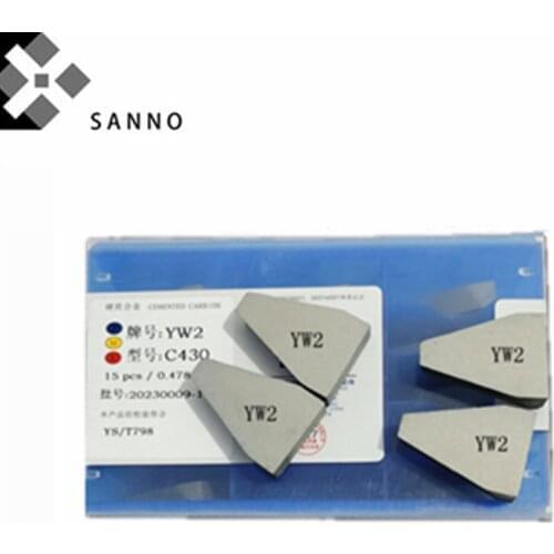 15pcs YT15 / YT5 / YT14 / YG6 / YG8 / YW2 C430 cnc carbide welding inserts grooving brazen tips soldering blade for slotting