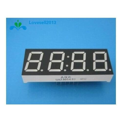 2PCS 0.56" 4 Digit Super Red LED Display Common Anode with Time Display 12 Pins