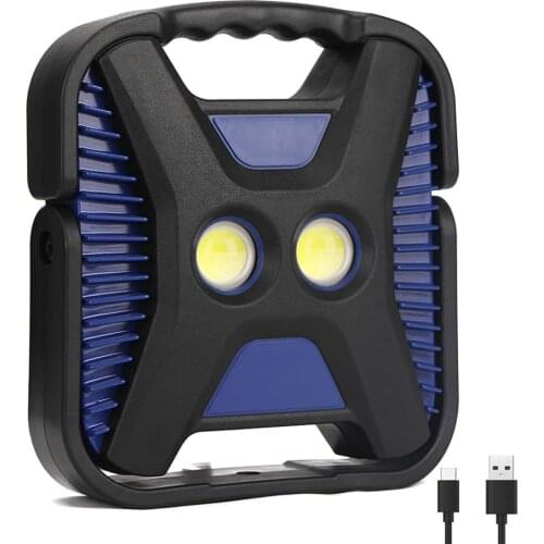 40W Dual COB LED Portable Spotlight Magnetic Working Light USB Rechargeable Flashlight Outdoor Camping Lantern Mobile Powerbank