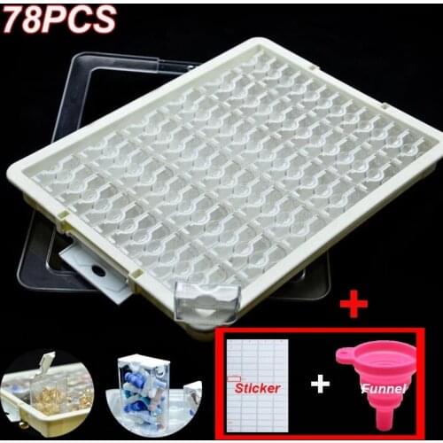 42/50/78 Slots Grids Storage Sticker Box Tool Diamond Painting Embroidery Accessories Bead Organizer Storage Case Container funn
