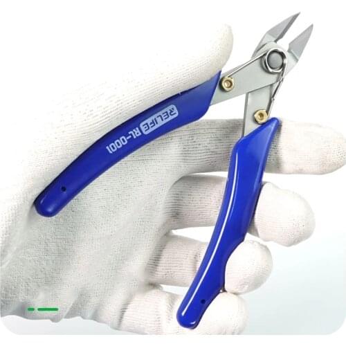 5" Precision Diagonal Blue Pliers Cutting Pliers for Wire Cable Cutter High Hardness HDR 56-58 Electronic Repair Pry Hand Tools