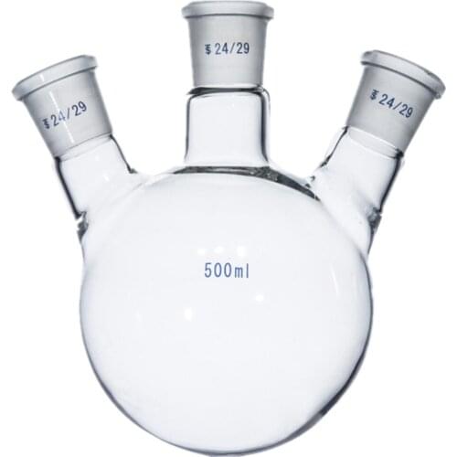 500ml,3-necks,24/29,Round Bottom Glass Flask,Lab Boiling Bottle,Three necks