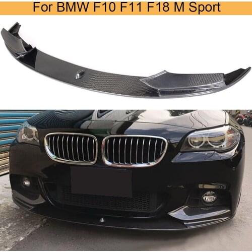 Car Front Bumper Lip Spoiler For BMW 5 Series F10 F11 F18 M Sport 2013 - 2016 Front Bumper Lip Spoiler Splitters Carbon Fiber