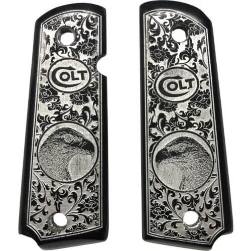Colt 1911 Compatible Eagle Model Special Pattern Black Pearl Grips Mod45