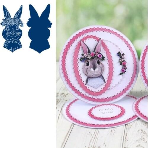 Floral Rabbit Metal Cutting Dies Scrapbook Diary Decoration Stencil Embossing Template DIY Greeting Card Handmade 2021 NEW