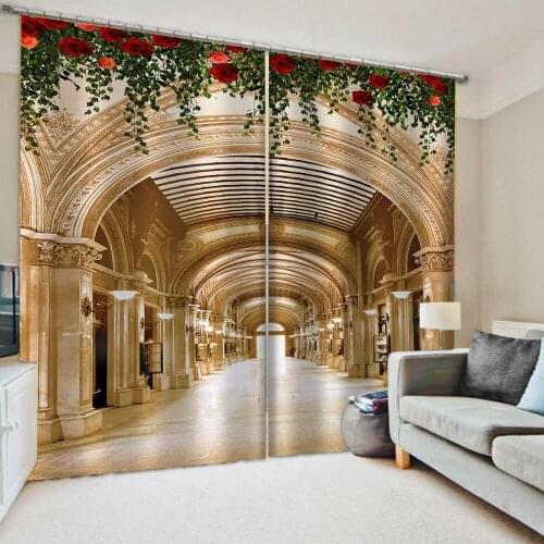 Europe building curtains Luxury Blackout 3D Curtains For Living room Bedding room Office Decoration curtains