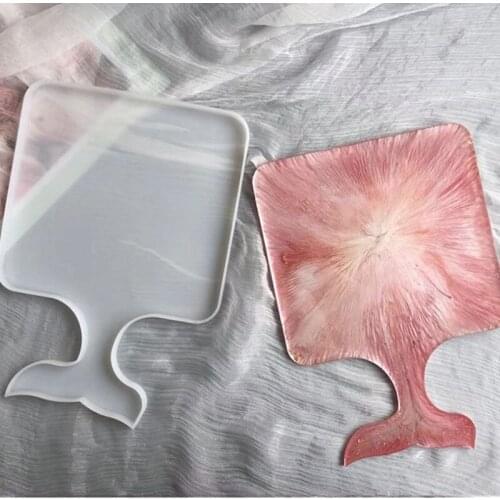 Fishtail Square Tray Coaster Silicone Mold Household Cup Tray Rectangle Plate Silicone Mold Kitchen Accessories