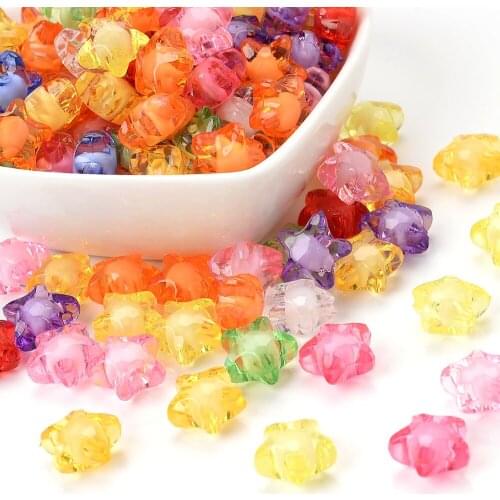 IYOE 50pcs 12mm Multicolor Acrylic Star Beads Loose Spacer Beads For Making Bracelet Necklace DIY Hairpin Jewelry Accessories