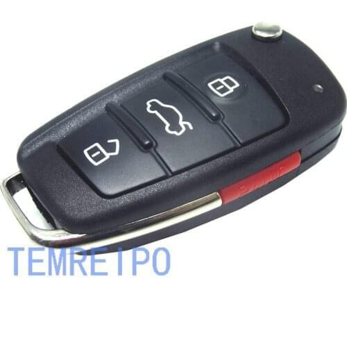 10pcs/lot High-quality 3 4 Buttons Filp Folding Key Remote Case Shell For Audi A6 A2 A3 A4 A6L A8 TT