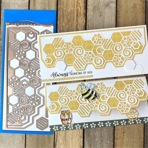 Creative Honeycomb Coverplates Metal Cutting Dies Stencils Beehive Background Die Cut For Card Making DIY New 2020 Crafts Cards