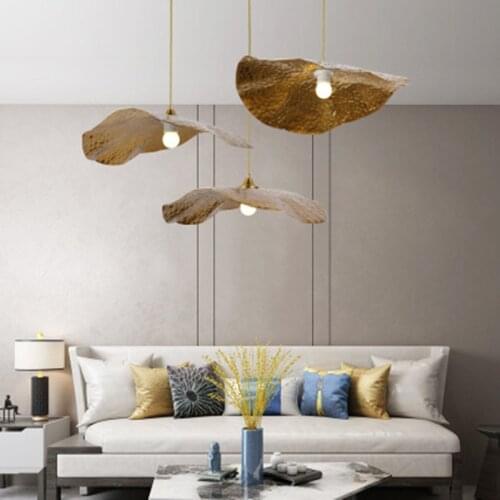 New Chinese small chandelier Lotus leaf chandelier creative personality cafe lighting simple bar counter light luxury