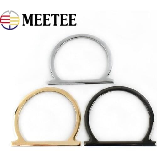 Meetee 2/6pcs ID8.5cm Metal Bag Handles Buckle Purse Frame Hand Pull O Ring Hook DIY Luggage Parts Hardware Accessories BF407