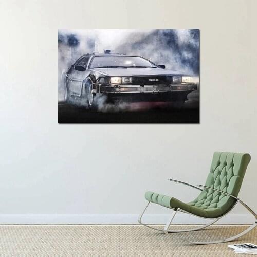 Modular Pictures Canvas 1985 DeLorean DMC Back to the Future Wall Art Paintings Printed Poster Living Room Home Decoration Frame