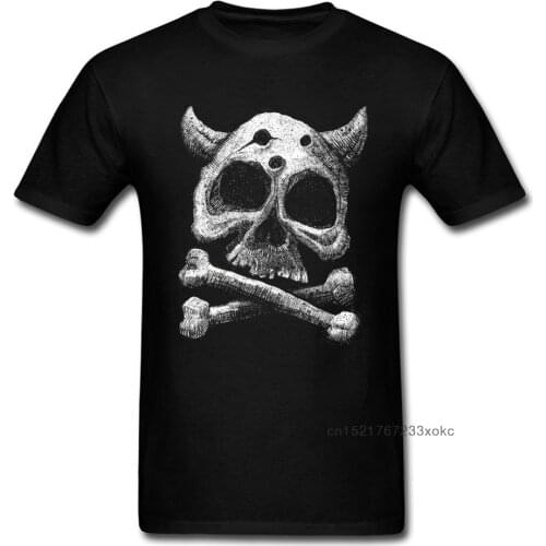 The Skull Of Death Men T-shirt Black Fashion Tops Devil Couple Tee Shirt Crossbones Pirate T Shirts Cotton Tshirt Clothes