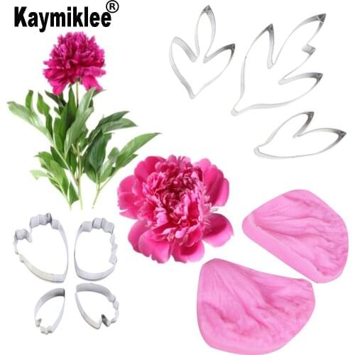 Peony Flower Petal Veiner Silicone Mould Fondant Mold Cake Decorating Tools ,Sugarcraft Mold &Cutter CS156