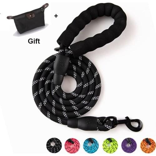 Pet Leash Reflective Strong Dog Leash 1.5M Long with Comfortable Padded Handle Heavy Duty Training Durable Nylon Rope Leashes