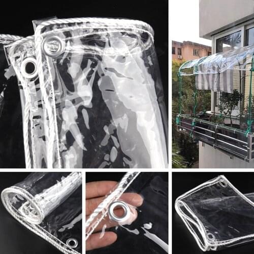 0.3mm Thick Transparent PVC Rainproof Cloth Clear Window Waterproof Tarp Balcony Bonsai Succulent Plant Keep Warm Tarpaulin